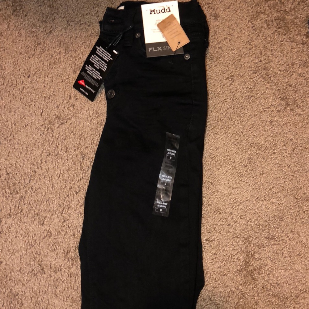 black high rise jeggings.